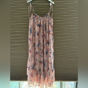 Ina Floral Dress with Blue and Pink Accents